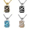 Designer haut de gamme Dy Classic Diamond Colliers 925 Collier de pendentifs de bijoux de luxe en argent sterling pour les hommes et le cadeau d'anniversaire de pierre précieuse carrés de 15 mm pour hommes et femmes