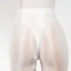 Kobiety majtki seksowne kobiety wysoka talia błyszcząca satynowa błyszcząca nieprzezroczysta joga krótkie stringi bielizny jedwabiste rajstopy bikini majtki bielizny