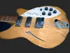 Roger Mcguinn 370 12-saitiges Board Glo Natural Semi-Hollow Jazz-E-Gitarre, glänzend lackiertes Griffbrett, 3 Tonabnehmer, eingebettetes Dreieck