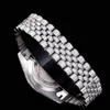 Haute qualité diamant boîte en acier inoxydable mouvement mécanique hommes bracelet de luxe femmes ensemble de montre