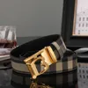Men Women Plaid Belts Designer Belts Luxury Leather Automatic Buckle Fashion Classic Striped Formal And Casual Belt Size Cowskin 110-125cm