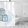 Tende da doccia Baby Boy Babyshower Gender Reveal Tenda 72x72 pollici con ganci Modello fai da te Protezione della privacy