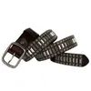 Ремни Мужские модные оригинальные кожаные окантовки с панк-готической пряжкой, фирменный дизайнерский страпон, молодой ремень в декоративном стиле Q240401