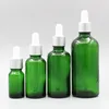 Storage Bottles 12 X 100ml 50ml 30ml 20ml 15ml 10ml 5ml Refillable Green Glass Essential Oil Dropper Bottle 1oz E Liquid Piepette