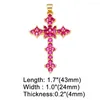 Pendentif Colliers Ocesrio Big Mticolor Crystal Cross pour collier cuivre plaqué or Crucifix bijoux faisant des fournitures en gros Drop D Dhobs