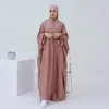 Ubranie etniczne Turcja duża huśtawka Solidna szata muzułmańska abaya sukienka kobiety Bliski Wschód Moda Eid Ramadan sukienki Dubai Abayas