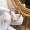 Designer versão alta van caleidoscópio anel feminino feminino diamante rosa dourado rosa proposta de trevo estreito