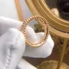 Designer van caleidoscoop ring dames volledige diamant rosé goud smal klavervoorstel met fluweelbox