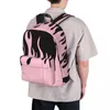 Sac à dos rose flamme imperméable pour étudiant, sac d'école pour ordinateur portable, sac à dos de voyage de grande capacité