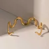 Chain Mini Unusual Twist Water Wave Chain Adjustable Bracelet Suitable for Women Gold PVD Titanium Plated Steel Oil Free Cuff Bracelet Q240401