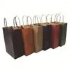 Present Wrap 10 PCS/Lot High-End Kraft Paper Bag Shopping Väskor DIY Multifunction Festival med handtag 21x15x8cm