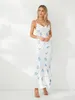 Lässige Kleider Frauen Vintage Floral Midi Kleider sexy Spaghetti -Gurt Long Bodycon Party Club formeller Sommer