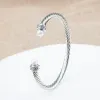 Bransolet Luksusowa linowa bransoletka Kobiety Wedding Pełna sześcienna cyrkon Crystal 5 mm Cz Dubai Silver Party Armbanden Voor Vrouwen Bransoletka