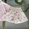 Fashion Baby Tracksuit Summer Migne Pink Set Girls T-shirt Suit Kids Designer Clothes Taille 100-160 cm Girls T-shirt et Shorts 24MA