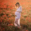 Spets gravid kvinna klänning moderskapsklänningar för po shoot mante grossesse baby shower klänning mammalagspotte 240319