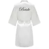 Sexy Pyjamas Braut Brautjungfer Hochzeit Robe Kimono Bademantel Kleid Nachthemd Lässige Satin Kurze Frauen Sexy Nachtwäsche Nachtwäsche YS1666 240330