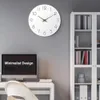 Wall Clock 12 Inch Silent Non Ticking Wood Clocks Battery Operated Wooden White Modern Simple Minimalist Hanging 240320