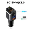 Kit Bluetooth para automóvil C68 C69S Adaptador Mp3 Transmisor Fm Qc3.0 18W Pd Tipo-C Puertos USB duales Radio Reproductor de música con retroiluminación LED Móvil Drop De Otvou