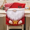 Stuhlhussen 67JE Christmas Kitchen Decor Cover Red Hats Dining Slipcovers