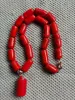 Naszyjniki Niesamowite czerwony cylinder Coral Całkowicz Naszyjnik 18 "AAA
