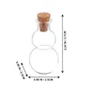 Vases 3 Pcs Wishing Bottle Mini Jar Corked Drift Gourd Shape Bottles Small Gems DIY Wooden