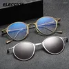 선글라스 프레임 Eleccion Titanium Myopia Optical Glasses Frame Polarized Clip Men Round Rim 안경 Arlt5959