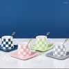 Tazas Platillos Nordic Ins Taza de Café de Cerámica Plato Hogar Leche Oficina Té Perfumado Dim Sum Set