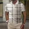 Polos pour hommes S Shirt Fashion Stripes Chemises imprimées Casual Manches courtes Summer Mesh Blouse Vêtements surdimensionnés T Drop Livraison Vêtements Te Dhzxf