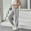 Pantalon femme 2024 sauvage pantalon décontracté mode couleur unie bande latérale couture taille haute faisceau pieds élastique sport Long