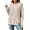 Kvinnor Hoodies Sweatshirts Knit Hooded Pocket Sweatshirt Stretch Shirt Lång ärm Tee For Women Drop Delivery Apparel Clothing DH4C2