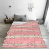 Blankets Three Trees Pink Merry Christmas Soft Durable Blanket Greeting Card Travel Office Throw Customized Flannel Bedspread