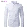 Men 's Plus Tees Polos Mens 흰색 옥스포드 면화 드레스 셔츠 캐주얼 버튼 다운 슬림 한 셔츠 남자 긴 소매 형식 비즈니스 탑 블라우스 화학 homme YQ240401