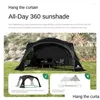 Tendas e abrigos Yousky Tenda ao ar livre Black Coated Zipper Dome Canopy Cam Sunshade Sun Protection Pavillons Drop Delivery Sports Outd Ot5Ip