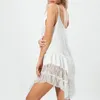 Sukienki swobodne kobiety koronkowe wykończenie bez rękawów sukienka bodycon Summer moda cami nieregularne vestidos