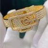 Brangles Nouveaux bracelets de courroie de marque de marque célèbre 2022 Bijoux de luxe pour femmes Rose Luxury Full Zircon Top Quality Bangle