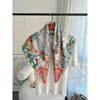 Шарфы Розовый Brandebourgs Fleuris In Scarf Женские дизайнерские саржевые шелковые платки для дам Модная шаль