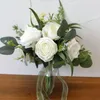 Fleurs De Mariage Mori blanc Simulation Rose Eucalyptus mariée Bouquet Auditorium De Mariage Ramos Novia