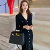 Vintage Korean Maxi Dresses for Women Party Long Sleeve Vneck Mermaid Dress Elegant Fashion Ladies Vestidos Femme Autumn 2023 240323