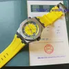 Emozionante orologio da polso AP Royal Oak Offshore 15710ST Giallo limone 42 mm Orologio da uomo in acciaio di precisione Meccanico automatico Colore giallo blu abbinato