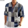 Ny minimalistisk färgblockering 3D -tryckt stående krage herr casual skjorta