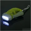 الحفلات لصالح LED LED الضغط على Dynamo Crank Power Wind Up Flashlight Torch Torch Light Lamp Lamp for Outdoor Home Drop Garden F Dhuxm