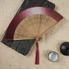 装飾的な置物中国スタイルの絹の竹のファンピクニックとビーチの外出のためにくり抜かれた骨を添えて子供
