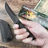 2024 Coltello a lama fissa da caccia nero 3.78 // Maniglia G10 con lama lavata in nero con fodero in Kydex Coltelli dritti da caccia militare per esterno