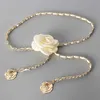 Ceintures à la mode en cuir serrure grande rose gland ceinture chaîne femmes de luxe design robe accessoires Q240401