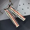 Women's Jeans Striped Printed Radish Denim Trousers Women 2024 Spring All-Matching High Waist Loose And Slimming Tapered Pants With Belt