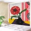 Tapisseries murales Style plante, grand tapis en tissu, peinture, couverture, motif de fleurs en pot, décoration de dortoir, maison