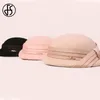 BERETS FS ELEGANT MILLINERI FASKINATOR BERET Ullhattar för kvinnor Bröllop Tea Party Pillbox Cap Ladies 2024 Fedoras Chapeau Femme