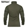 TACVASEN Lange Mouw 14 Rits Tactische T-shirts Met Zakken Heren Zomer Combat T-shirt Katoen Polyester Training Kleding 240323