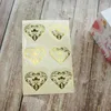 Party Decoration 15 Sheets Gold Heart PVC Transparent klistermärke DIY Presentförpackning Tätningsetikett Tag