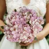 Fiori decorativi Bouquet artificiale di ortensie finte con fiori rosa viola per matrimoni